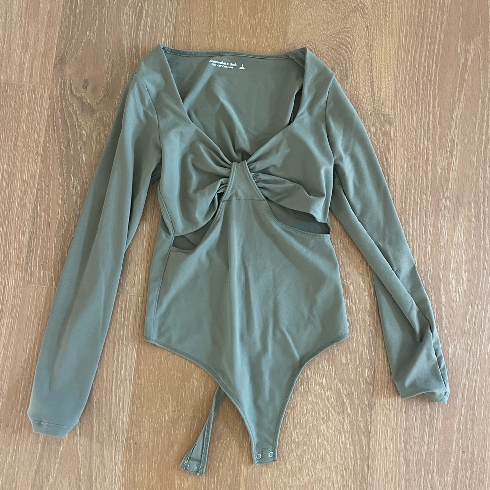 Abercrombie Olive Green Long Sleeve Bodysuit